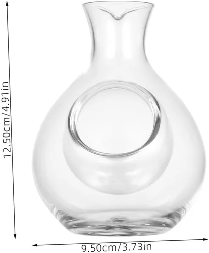 Miniatura 2 de Hemoton Decantador de cristal del dispensador del vino del hielo 10.1 fl oz para el refrigerador del decantador de la botella del sake del vino