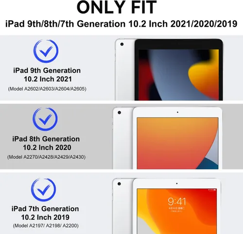 Miniatura 2 de OKP Funda para iPad de 9ª generación 2021/8ª generación 2020/7ª generación 2019 de 10.2 pulgadas, funda con visión multiángulo, cuero PU con soporte