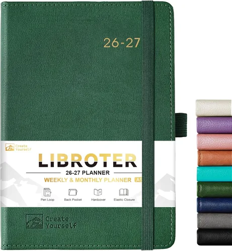 Miniatura 14 de Agenda 2026 - Planificador 2026, Planificador Semanal y Mensual 2026, Ene.2026 - Dic.2026, 5.7'' x 8.4'', Papel Grueso, Cubierta de Cuero