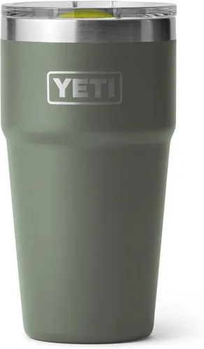 Miniatura 35 de YETI Rambler - Vaso apilable de 20 onzas, acero inoxidable, aislado al vacío con tapa MagSlider Verde mar