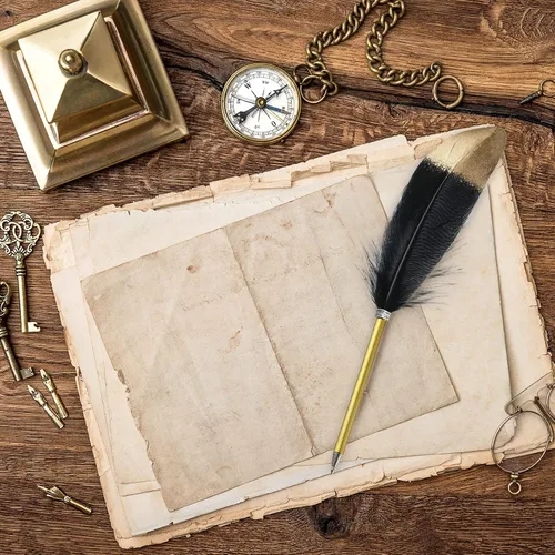 Miniatura 3 de Chivao Bolígrafo de pluma de 0.020 in, tinta negra, pluma de pluma chapada en pluma para invitados, recuerdos de oficina, fiestas (10 piezas)