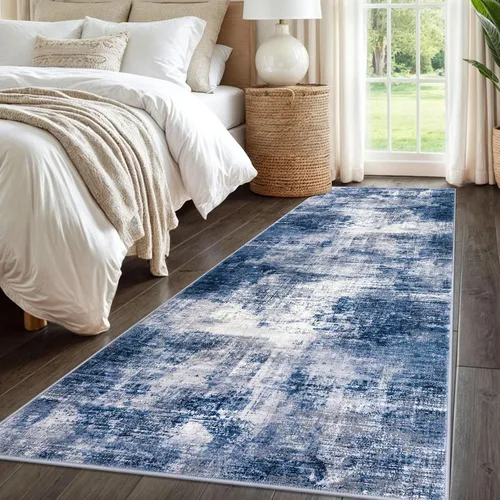 Miniatura 895 de IOHOUZE Alfombra abstracta lavable de 3 x 12 pies para pasillos, antideslizante para cocina, camino de entrada de lana sintética para interiores
