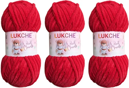 Miniatura 30 de Hilado de chenilla de terciopelo para amigurumi y punto de crochet súper voluminoso 100 gr (69,0 m) (Grosor del hilo 8 mm) (Verde espárrago) 1