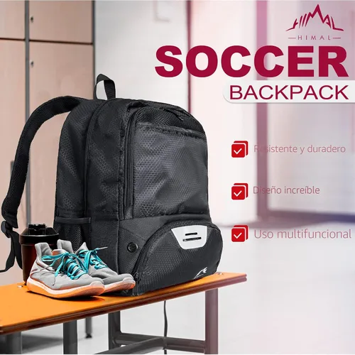 Miniatura 7 de Himal Outdoors - Bolsa de fútbol-mochila para fútbol, mochila para fútbol, voleibol y balonmano, bolsa deportiva con taco separado