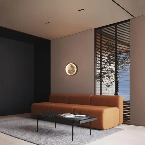 Miniatura 6 de QIYIMEILUX - Lámpara de pared de luna regulable con enchufe moderno LED con control remoto de 9.5 pulgadas y 15 W, lámpara de pared negra para Negro