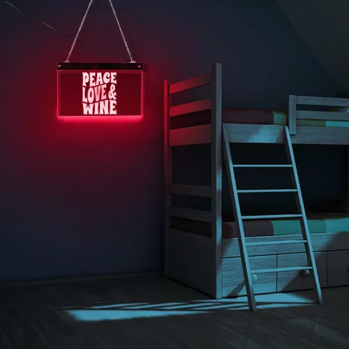 Miniatura 8 de The Geeky Days Custom Peace Love and Wine LED Neon Bar Sign Custom Business Logo Cita divertida Bar Pub Iluminación Decoración de pared Letrero