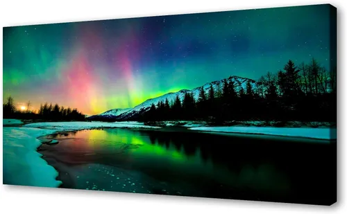 Miniatura 12 de Cao Gen Decor Art S06675 - Lienzo decorativo para pared, diseño de árbol rojo en blanco y negro, sol bosque brumoso, imagen póster impresión