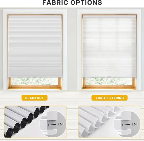 Miniatura 5 de LazBlinds - Persianas celulares sin cuerda, persianas de panal con filtrado de luz de 1.5 pulgadas de celda, persianas con aislamiento térmico