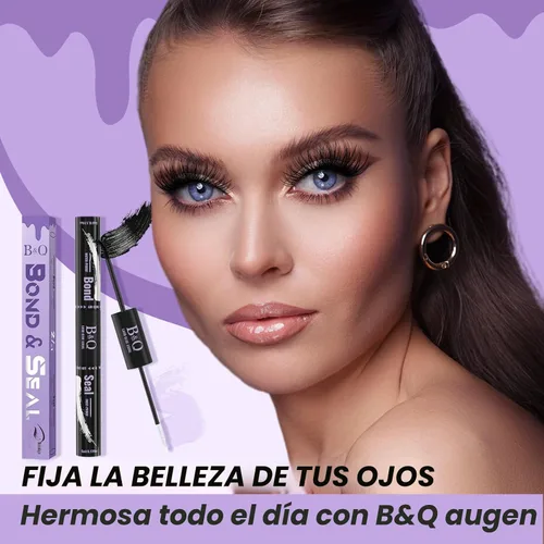 Miniatura 7 de B&Qaugen Pegamento de pestañas impermeable de 0.3 fl oz para pegar y sellar pestañas para racimos de pestañas, 72 horas, pegamento de pestañas negro