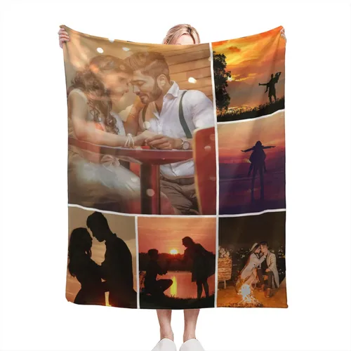 Miniatura 12 de Manta personalizada con foto, manta personalizada de franela polar para madre, padre, familia, amigos, amantes de mascotas, boda, día de San 1 Foto