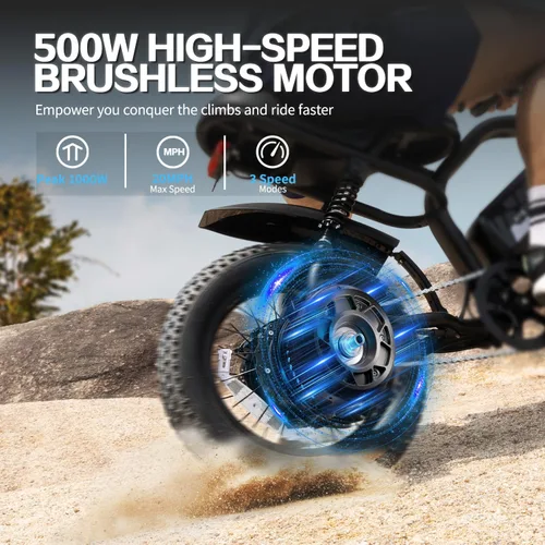 Miniatura 3 de AVDLBIKE Bicicleta eléctrica, bicicleta eléctrica de 16 pulgadas con neumáticos gruesos para adolescentes/adultos, bicicleta eléctrica pequeña