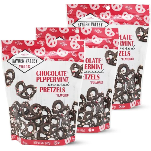 Miniatura 35 de Hayden Valley Foods Pretzels cubiertos con sabor a yogur de arándanos Bolsas de 5 onzas (paquete de 3) Sin sabores artificiales, conservantes