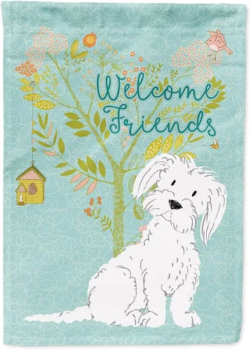 Miniatura 71 de Caroline's Treasures BB7594GF Bandera de jardín de Husky siberiano con texto en inglés "Welcome Friends" - Bandera decorativa para patio exterior