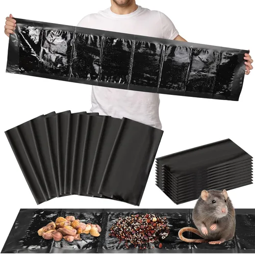 Miniatura 13 de Qualirey 4 Piezas Trampas Adhesivas de Pegamento para Ratones Ultra Grandes de 47 Pulgadas Trampa Adhesiva para Ratas que Funciona para Ratas Negro