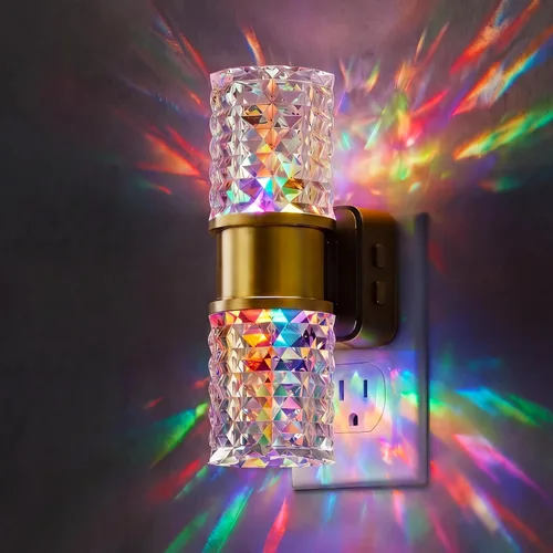 Miniatura 25 de Luces nocturnas que se enchufan a la pared, luz nocturna que cambia de color con enchufe giratorio, sensor de luz del atardecer al amanecer y brillo
