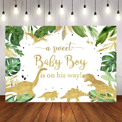 Avezano Telón de fondo de dinosaurio para baby shower para niño, tema de dinosaurio, rugido, es un niño, fondo de fiesta de bienvenida para bebé,