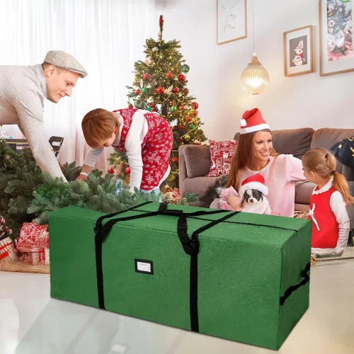 Miniatura 6 de AerWo Bolsa de almacenamiento para árbol de Navidad de 7.5 pulgadas, caja de almacenamiento extra grande para árboles artificiales de hasta 7.5 Verde