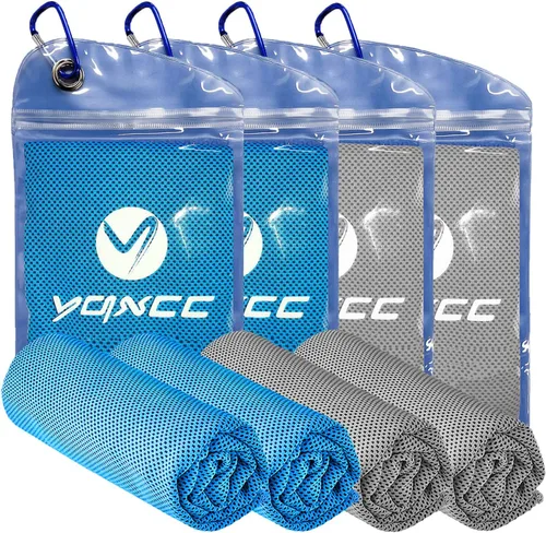 YQXCC Toallas refrescantes | Paquete de 4 unidades de 47 x 12 pulgadas | Hielo fresco para cuello | Microfibra suave transpirable | para yoga, 2