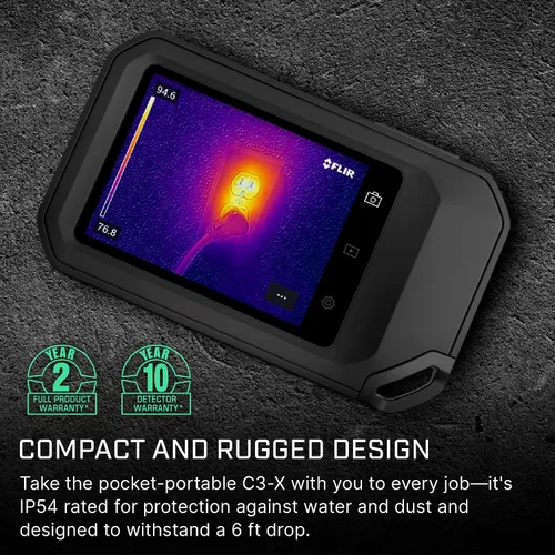 Miniatura 6 de FLIR C3-X Cámara de imágenes térmicas compacta con Wifi: Imágenes infrarrojas de alta resolución para inspección, aplicaciones eléctricas/mecánicas