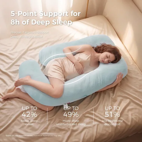 Miniatura 2 de Momcozy Pregnancy Pillows for Sleeping, U Shaped Full Body Maternity Pillow with Removable Cover - Support for Back, Legs, Belly, HIPS for Pregnant
