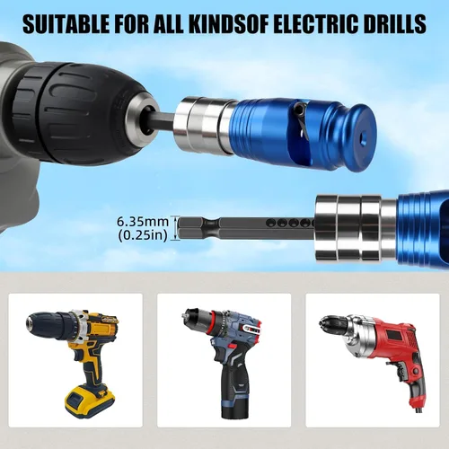 Miniatura 8 de Herramienta profesional pelacables para taladro, construcción duradera totalmente metálica para cables de 6 a 14 AWG, pelado rápido y fácil