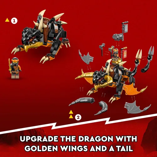 Miniatura 4 de LEGO NINJAGO Cole’s Earth Dragon EVO 71782, Figura de juguete de acción actualizable para niños y niñas con criatura Escorpión de batalla y 2