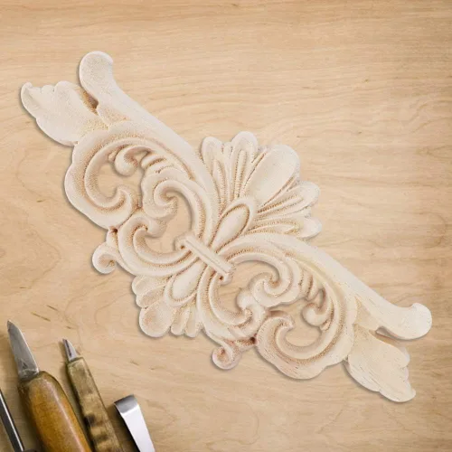 Miniatura 8 de AUNMAS Apliques de madera, decoración floral de esquina, tallas de madera natural sin terminar para muebles, armarios, puertas, acento
