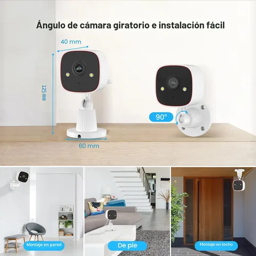 Miniatura 9 de Jennov Cámaras de seguridad 2K, cámaras WiFi para interiores para seguridad del hogar, cámaras para mascotas con enchufe, doble banda