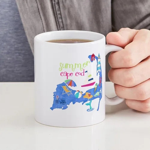 Miniatura 4 de CafePress Cute Cape Cod Map Mug 11 oz (325 ml) Ceramic Coffee Mug