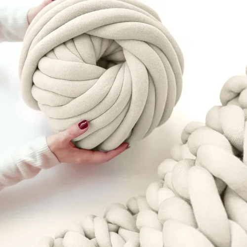 Hilo para tejer con los brazos para hilo grueso, ganchillo tubular gigante para hacer mantas DIY, tejido a mano con nudos trenzados, manta lavable,