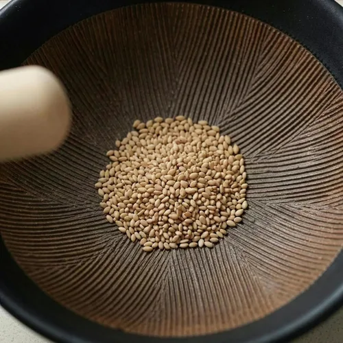 Miniatura 7 de Asayu Japanese Ceramic Black Mortar Bowl with Wooden Pestle 6.3 in (160 mm), Made in Japan Dishwasher and Microwave Safe Ripple Ridge Suribachi and