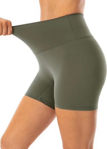 Miniatura 4 de Lavento - shorts para ciclismo, yoga, para mujer con sensación de segunda piel, cintura alta, ultrasuave, tiro de 56 pulgadas.