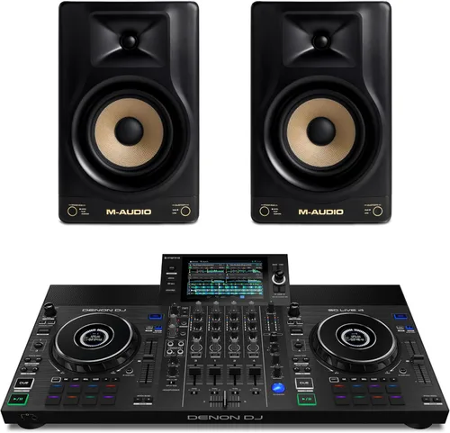 Miniatura 12 de Controlador DJ Denon DJ SC Live 4 y Monitores de Estudio M-AUDIO Forty Sixty Par para Grabación de Estudio, Producción Musical, Podcasting, Streaming