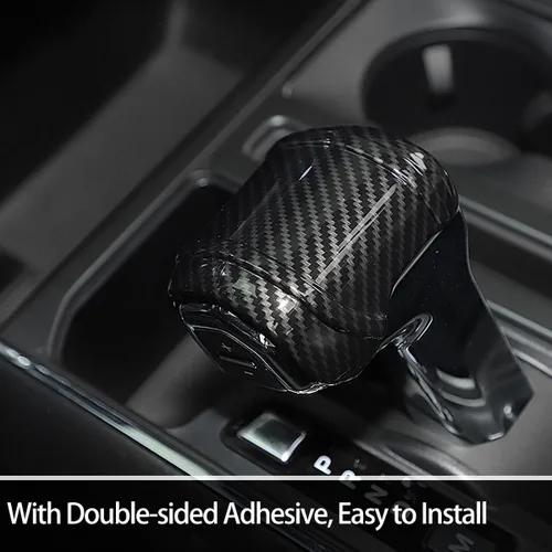 Miniatura 4 de GZXinWei Panel decorativo para pomo de palanca de cambios de fibra de carbono, accesorios decorativos para Ford F150 y Raptor 2021 2022 2023 2024