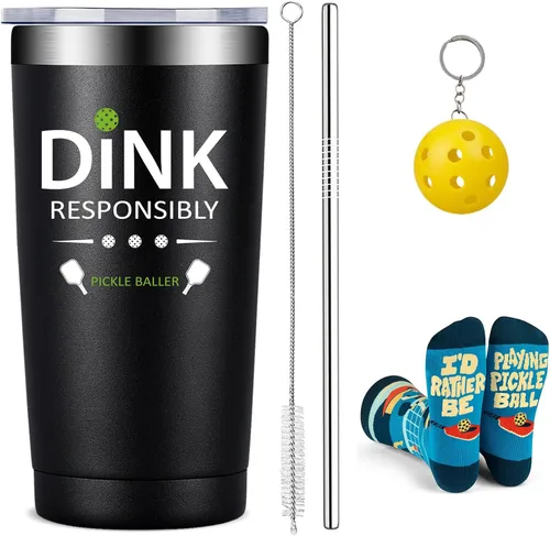 Fufandi Regalos de pickleball para hombres y mujeres – Pickle Ball Dink Responsibly – Navidad, regalos de cumpleaños para los amantes del pickleball