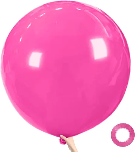 Miniatura 10 de Globos grandes de 36 pulgadas, 9 unidades, globos negros gigantes de látex, globos grandes para decoración de cumpleaños, bodas y fiestas. (Negro)