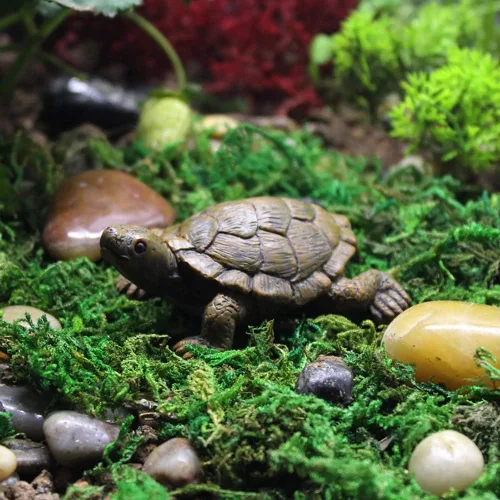 Miniatura 4 de 2 figuras de tortuga en miniatura, decoración de pecera, jardín de hadas, teutle, decoración de paisaje, adorno