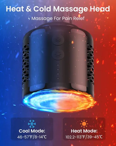 Miniatura 3 de NAPRE Pistola de masaje con calor y cabeza fría, masajeador de espalda de percusión de tejido profundo para alivio del dolor muscular/cuello/cuerpo