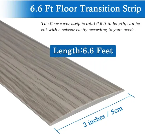Miniatura 6 de Tira de transición de piso autoadhesiva, tiras para cubierta de piso, laminado de vinilo de 2" de ancho, divisores planos para transiciones, diseño