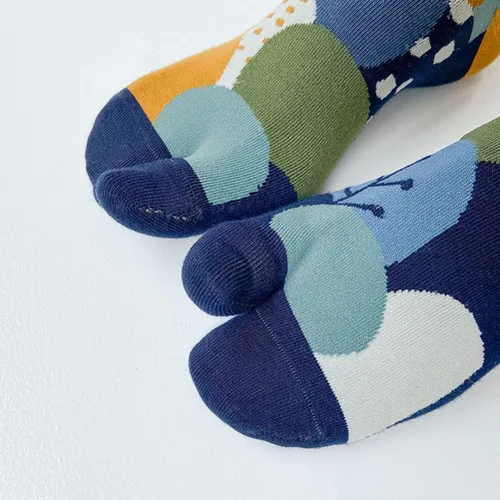 Miniatura 2 de Calcetines de dedo del pie para mujer, calcetines con estampado de chanclas, calcetines cálidos Tabi, calcetines de dos dedos del pie, 5 pares