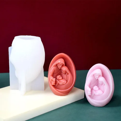 Miniatura 6 de Moldes de resina para velas 3D de Jesús y la Virgen Familia, figuras religiosas, moldes de cera derretida, moldes de silicona Virgen María sostiene