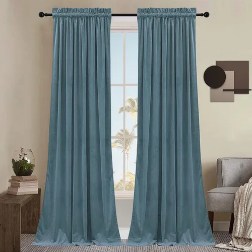 Miniatura 18 de SMILETIME - Cortinas de terciopelo blanco con bolsillo para barra, aisladas térmicamente, suaves, con filtro de luz y privacidad, para dormitorio