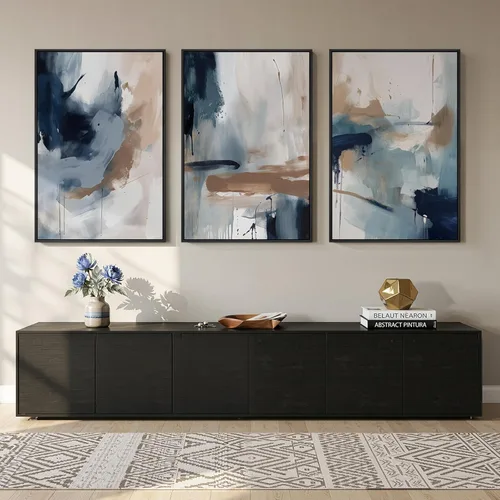 Miniatura 12 de Framed Sage Green Abstract Landscape Wall Art for Bedroom, 3 Piece Modern Canvas Prints Paintings Artwork for Walls, Minimalist Nature Pictures for