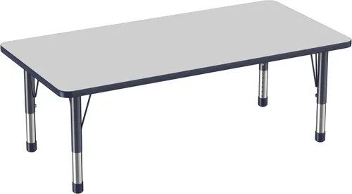 Miniatura 70 de FDP - Mesa rectangular para actividades escolares y aulas (24 x 36 pulgadas), patas gruesas para niños pequeños, altura ajustable de 15 a 24