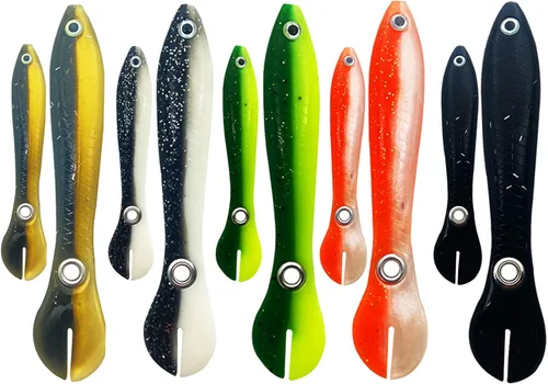 10 señuelos de pesca biónicos suaves, cebos de pesca artificiales, señuelos realistas suaves, accesorios para amantes de la pesca al aire libre, 5