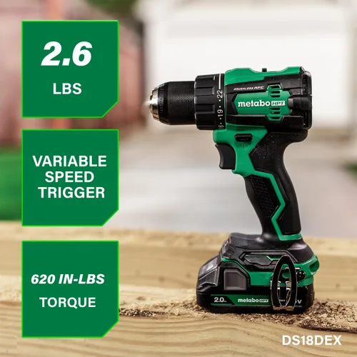Miniatura 3 de Metabo HPT Taladro Percutor Inalámbrico MultiVolt™ de 18V, Destornillador de Impacto, Sierra Recíproca, y Linterna Kit Combinado de 4 Piezas