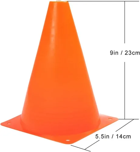 Miniatura 4 de Juego de conos de tráfico de 9 pulgadas de plástico para entrenamiento, conos deportivos, conos de marcador de campo de agilidad para entrenamientos