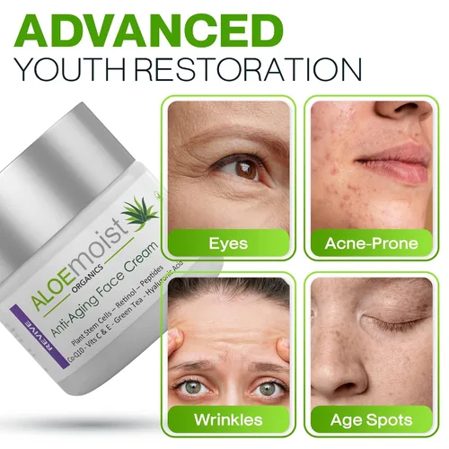 Miniatura 5 de Crema avanzada de retinol para la cara: Aloemoist Revive Crema facial antienvejecimiento para mujeres y hombres Retinoide tópico Reparación