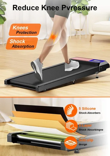 Miniatura 6 de Walking Treadmill Pad with Incline, Walking 2.5HP for Home and Office, 265Lbs Weight Capacity, Treadmill with APP & Remote Control, LED Display Negro