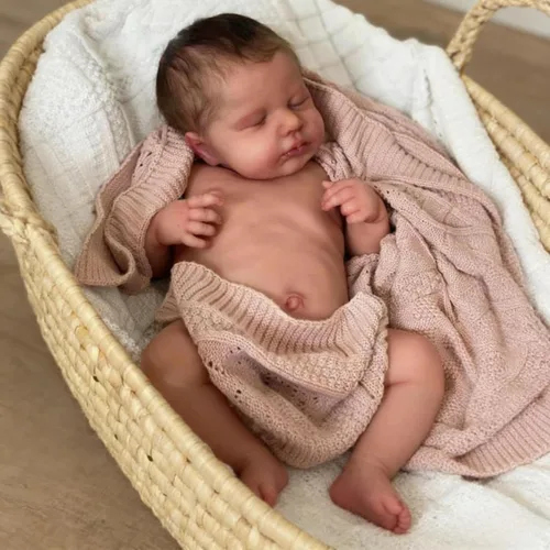 Miniatura 2 de Anano Muñecas de bebé de vinilo completo de 20 pulgadas, muñeca de bebé realista Reborn de vinilo de cuerpo completo realista recién nacido, muñecas